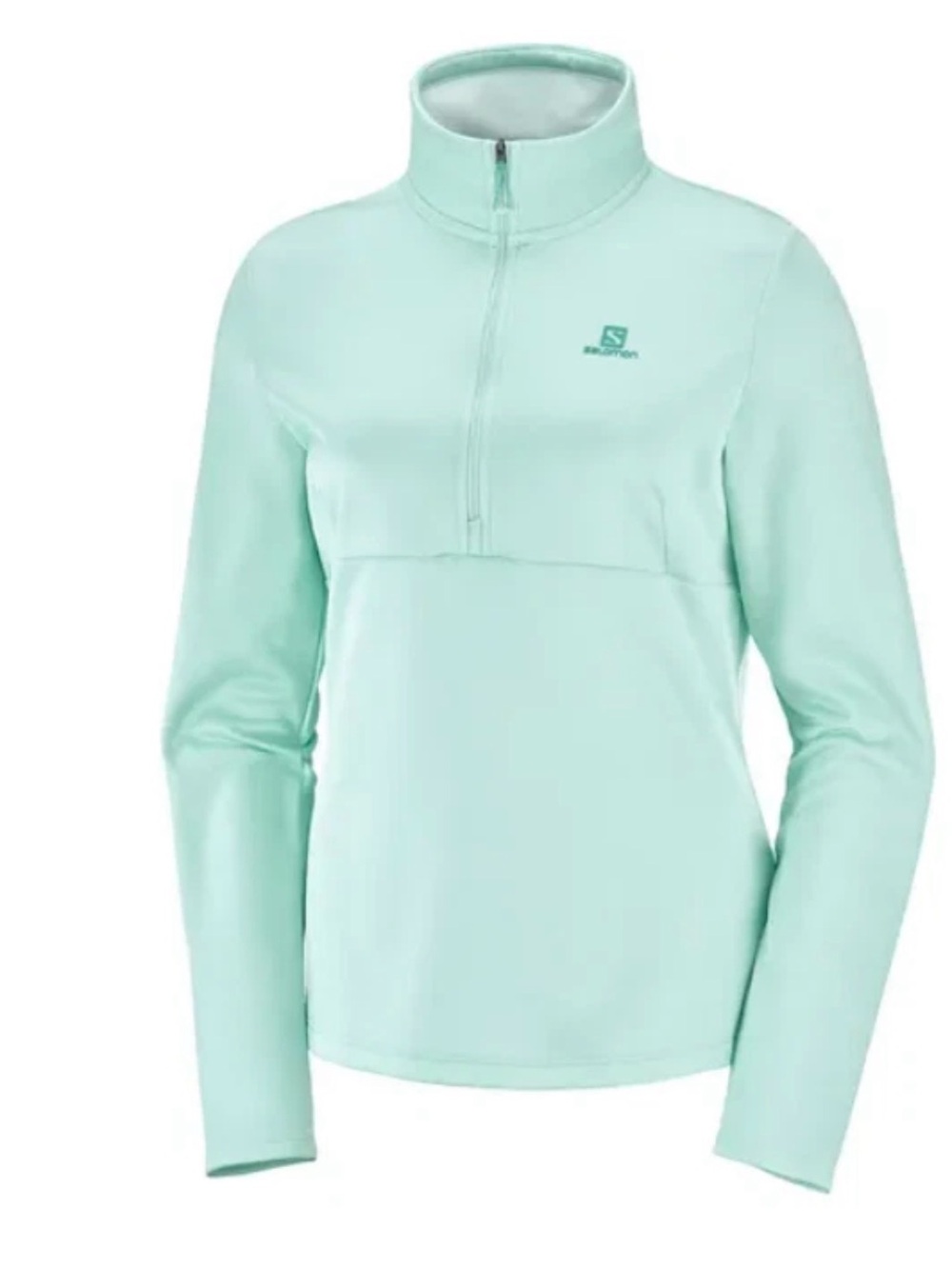New Salomon Womens Small Icy Morning Transition Half Zip Fleece Pullover Blue